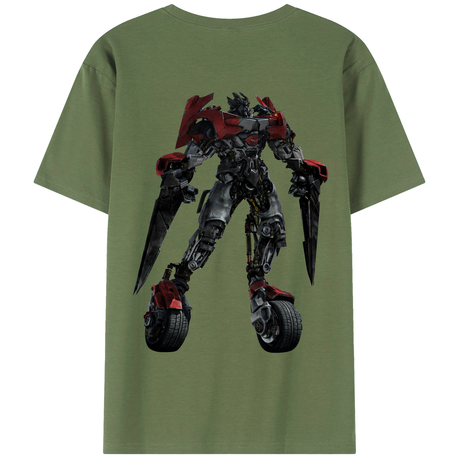 （画像用） Transformers トランスフォーマー 綿100％ メンズ半袖Tシャツ（バックプリント） 通気性